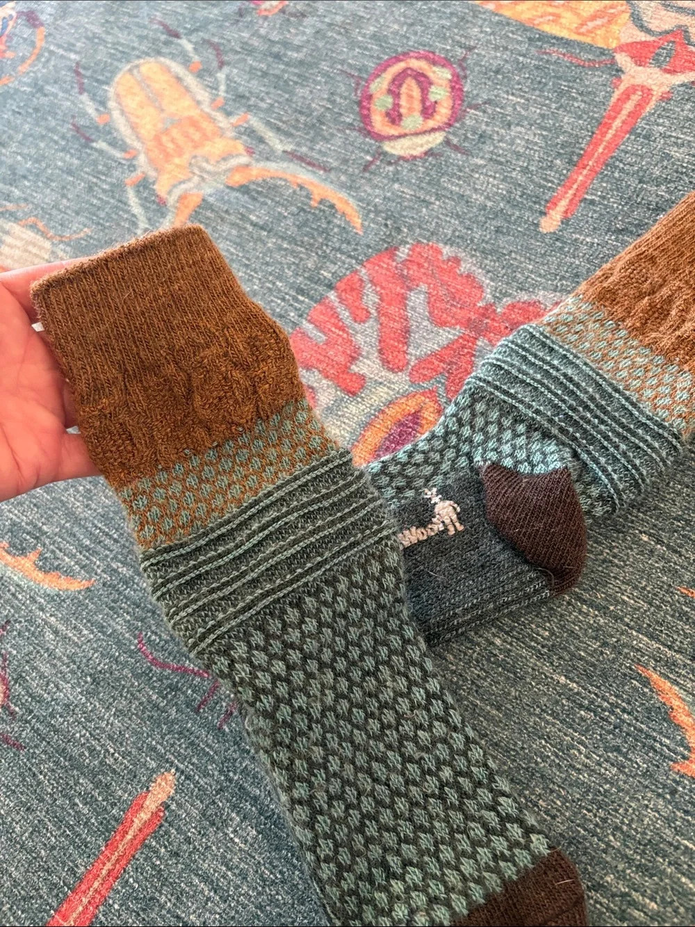 Smartwool women’s Teal and Brown cableknit Socks S